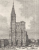 STRASBOURG. Alsace-Lorraine. Cathedrale de 1884 old antique print picture