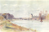 ISLEWORTH. view from the Towpath. London 1914 old antique print picture