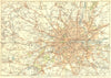 LONDON. Area of 1924 old antique vintage map plan chart