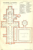 WILTS. Salisbury cathedral 1924 old antique vintage map plan chart