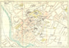 DEVON. Exeter Town Plan 1924 old antique vintage map chart