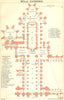 SOMT. Wells cathedral 1924 old antique vintage map plan chart