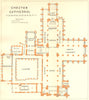 CHESHIRE. Chester cathedral 1924 old antique vintage map plan chart