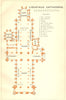 STAFFS. Lichfield cathedral 1924 old antique vintage map plan chart