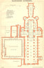 GLOS. Gloucester cathedral 1924 old antique vintage map plan chart