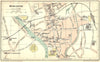 WORCS. Worcester Town Plan 1924 old antique vintage map chart
