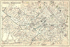 WARCS. Central Birmingham Town Plan 1924 old antique vintage map chart