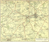 WARCS. Shakespeare Country 1924 old antique vintage map plan chart