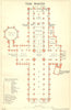 YORKS. York Minster 1924 old antique vintage map plan chart