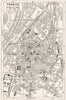 TRENTO town/city plan. Italy 1953 old vintage map chart