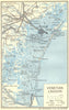 Venetian Lagoon. Laguna Veneta. Venice. Venezia 1953 old vintage map chart