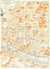 CENTRAL FLORENCE   town/city plan. Firenze. Italy 1953 old vintage map chart