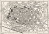 LUCCA town/city plan. Italy 1953 old vintage map chart