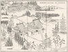 JAPAN. Buddhist temple of Ikegami 1907 old antique vintage print picture