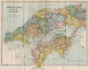 JAPAN. West & Inland Sea  1907 old antique vintage map plan chart