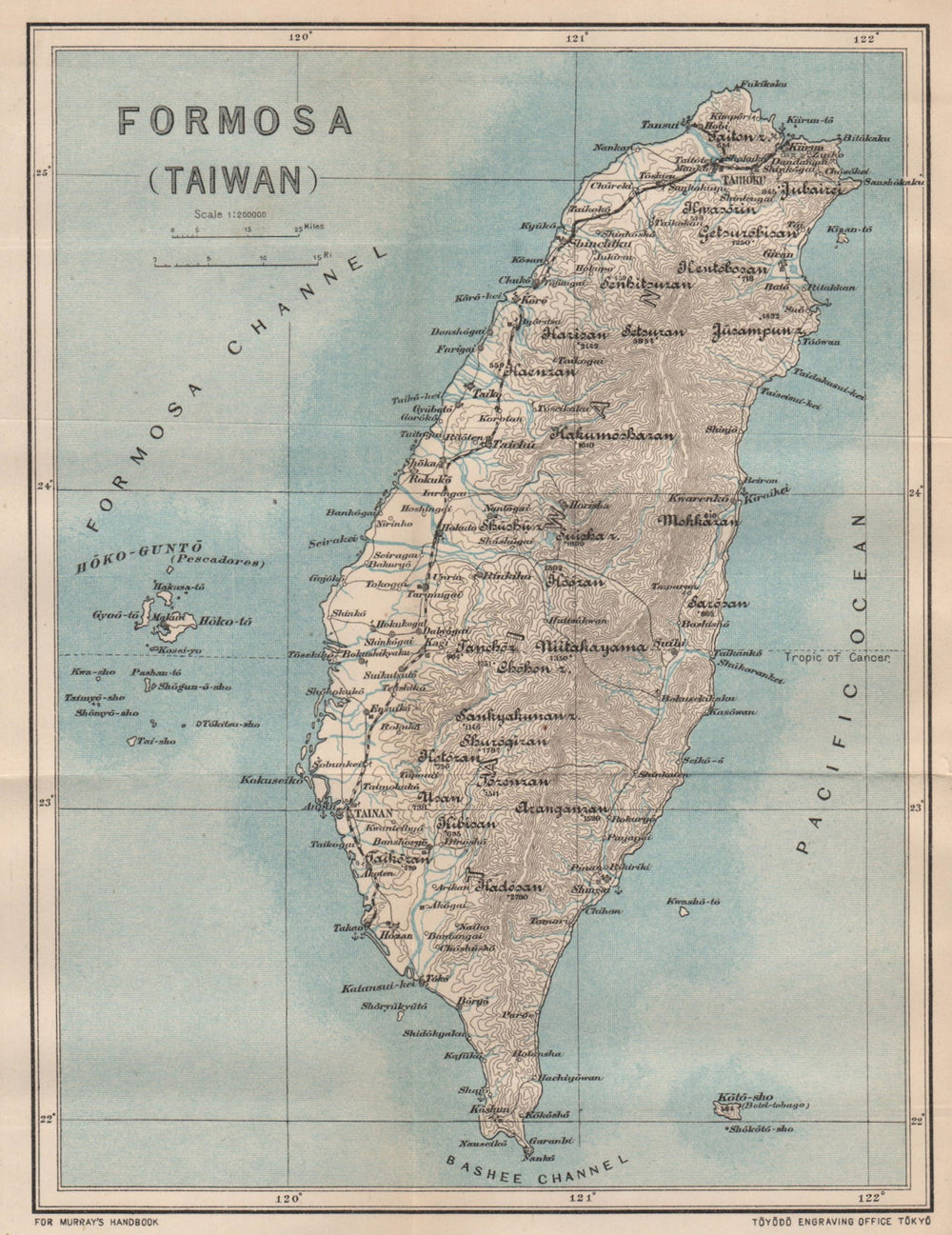 TAIWAN. Formosa Taiwan 1907 old antique vintage map plan chart