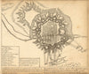 LANDAU. Town plan by Schenk. Scarce. Germany 1710 old antique map chart