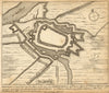 RHEINBERG. Town plan by Schenk. Scarce. Germany 1710 old antique map chart