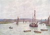 KENT. Looking down Medway from Chatham Pier 1924 old antique print picture