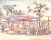 JAPAN. Scarlet Umbrella 1904 old antique vintage print picture