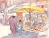 JAPAN. Stall, bridge 1904 old antique vintage print picture