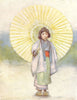 JAPAN. Child & Umbrella 1904 old antique vintage print picture