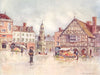 ESSEX. Saffron Walden Market(post rain) 1909 old antique vintage print picture