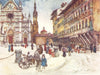 FLORENCE FIRENZE. Piazza Santa Croce. Italy 1905 old antique print picture