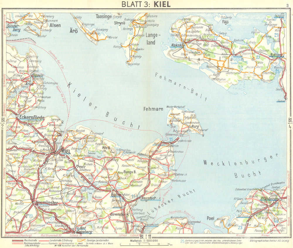 GERMANY. Kiel 1936 old vintage map plan chart