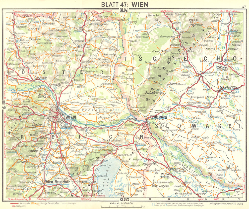 AUSTRIA. Wien 1936 old vintage map plan chart