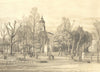 CLAPHAM COMMON. Holy Trinity. London. By SR Badmin 1946 old vintage print