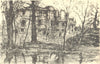 LONDON. Chiswick House, from the Lake. By AS Hartrick 1946 old vintage print