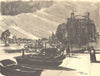 RICHMOND. River Front. London. By W Fairclough 1946 old vintage print picture