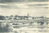 SUFFOLK. Sudbury from the South-West. By Rowland Suddaby 1947 old print
