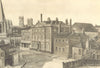 YORK. House in Castlegate. Yorkshire. By Irene Hawkins 1947 old vintage print
