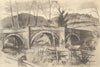 YORKSHIRE. Ashberry Bridge. By John Cooper 1947 old vintage print picture