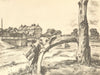 NORBY. Sunny Terrace. Yorkshire. By Michael Rothenstein 1947 old vintage print