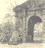 OXFORD. Entrance to Botanical Garden. Oxfordshire. By Walter Bayes 1948 print