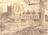 FROYLE. Church and House. Hampshire. By Vincent Lines 1949 old vintage print