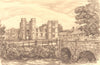 MIDHURST. Cowdray Ruins. Sussex. By Adrian Hill 1949 old vintage print picture