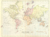 WORLD. Mercators Projection 1870 old antique vintage map plan chart