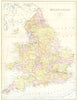 UK. England Wales 1870 old antique vintage map plan chart