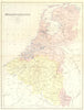 NETHERLANDS. & Belgium 1870 old antique vintage map plan chart