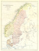 SWEDEN. & Norway, Denmark & Baltic 1870 old antique vintage map plan chart