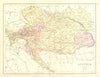 AUSTRIA. Hungary map 1870 old antique vintage plan chart
