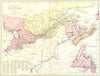 CANADA. Dominion of(east Provinces) 1870 old antique vintage map plan chart