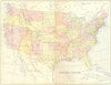 USA. US 1870 old antique vintage map plan chart