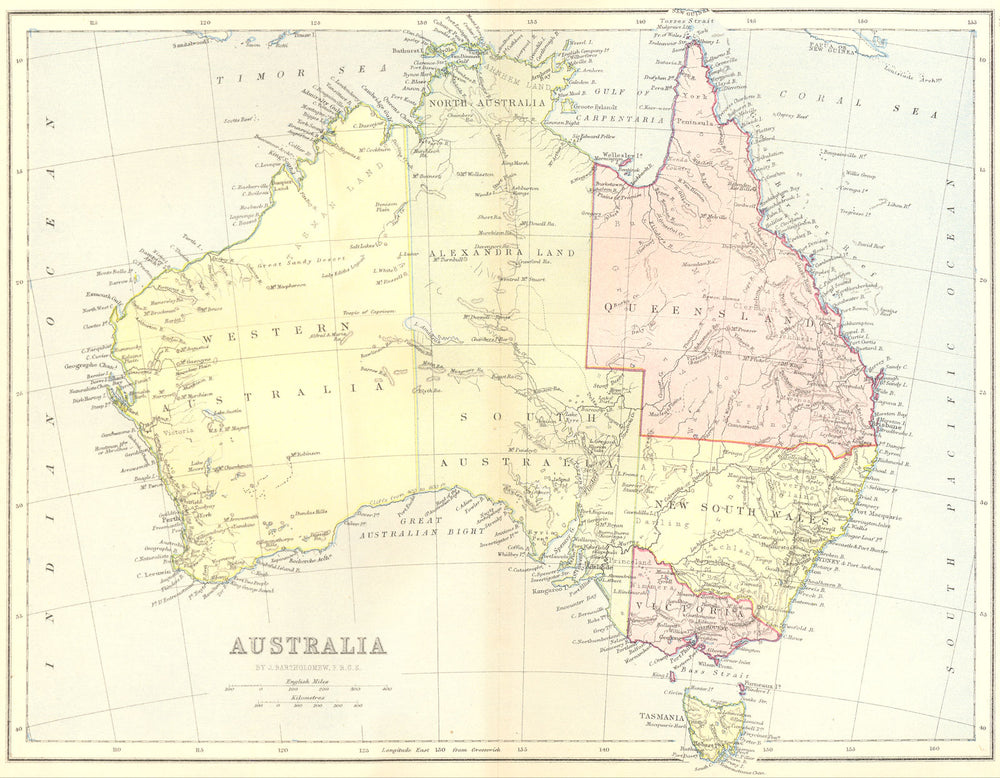 AUSTRALIA. Map 1870 old antique vintage plan chart