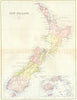 NEW ZEALAND. & Fiji map 1870 old antique vintage plan chart
