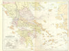GREECE. Ancient 1870 old antique vintage map plan chart